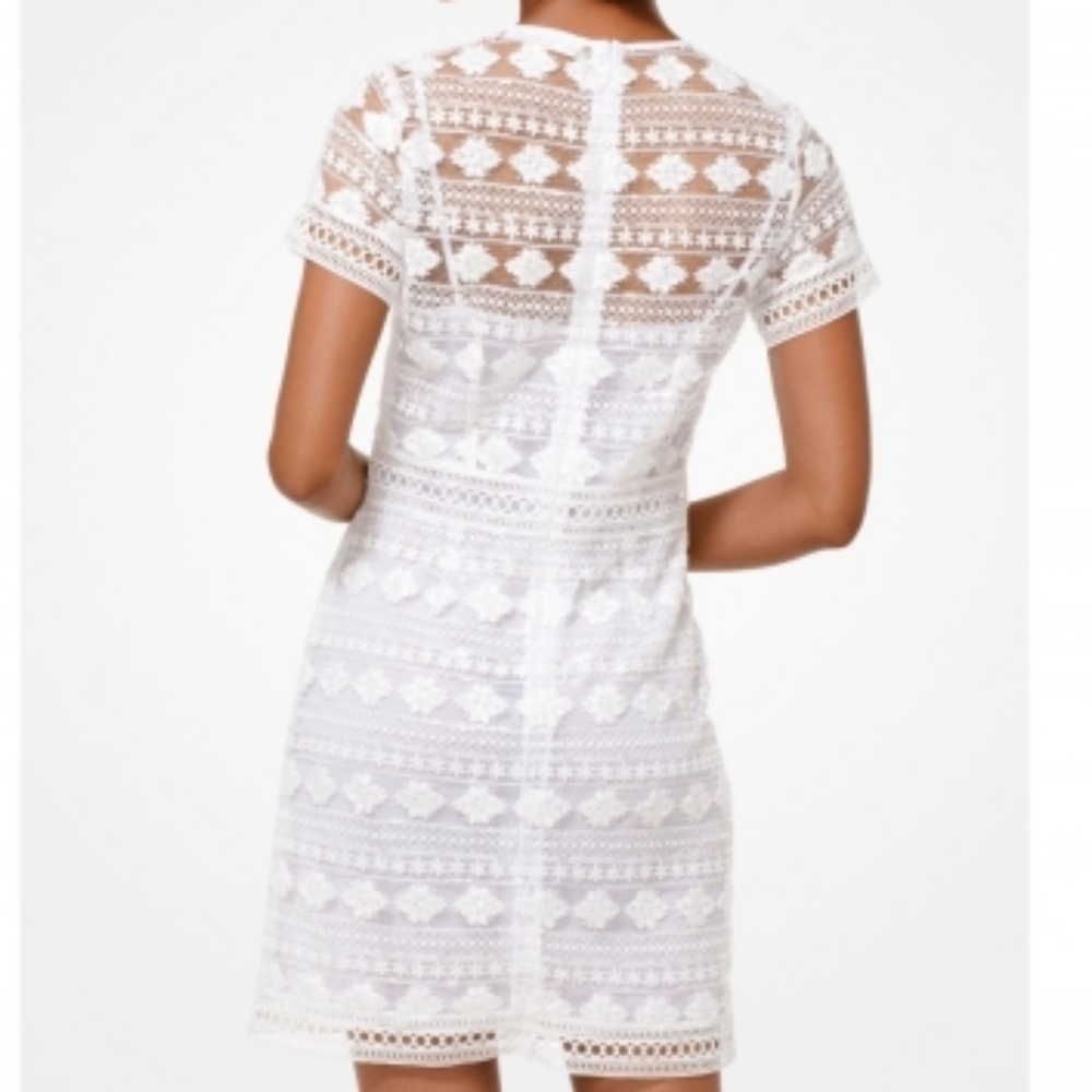 Michael Kors embroidered dress white
